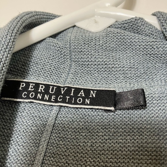 Peruvian Connection Open Cardigan‎ Women’s L 100% Linen 3/4 Sleeves Knit Boho - Picture 2 of 8